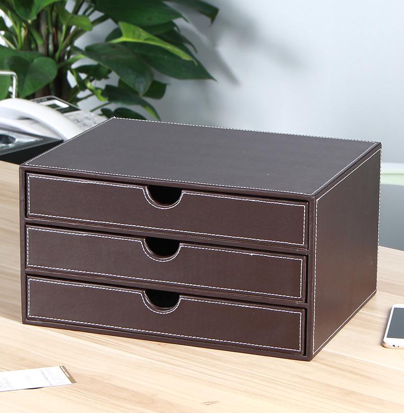 

Creative Three-Tier Leather A4 Document Organizer & Desktop Storage Cabinet Standard