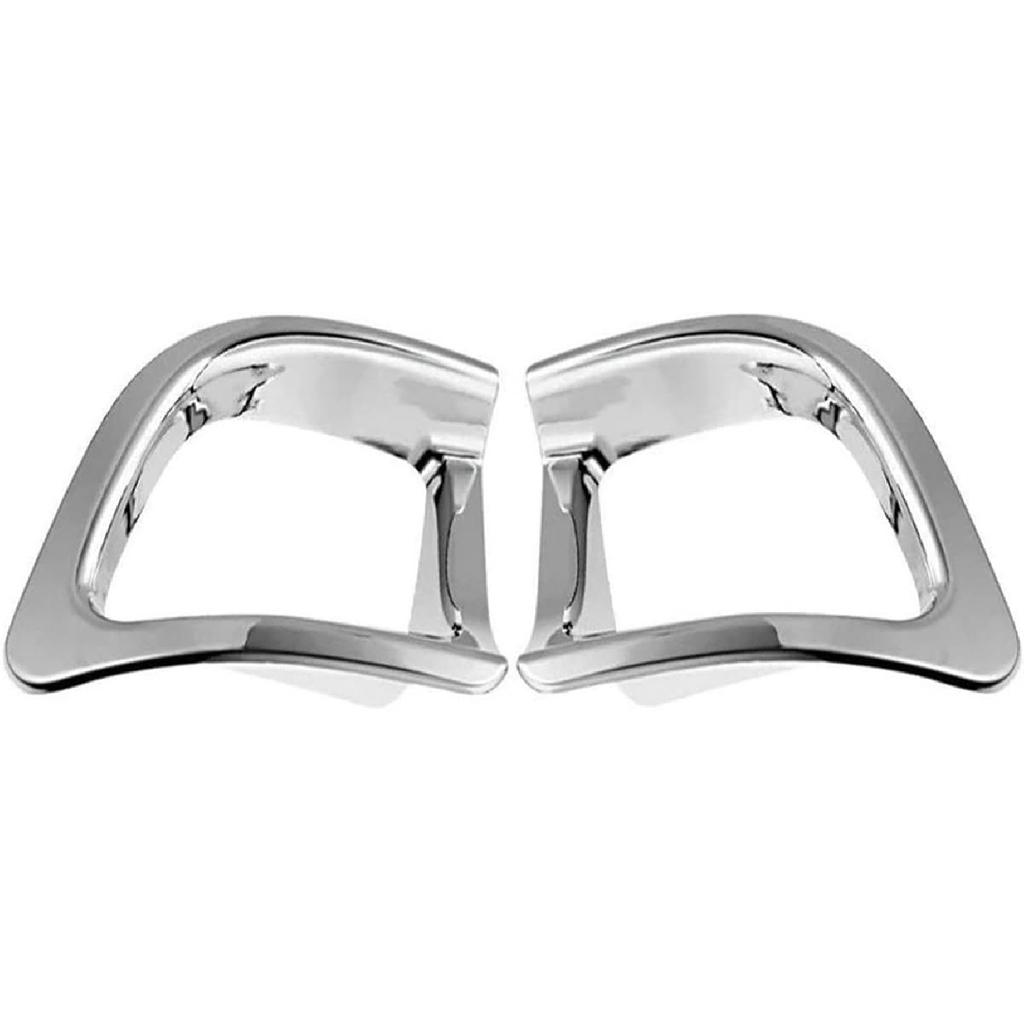 Chrome Highlander Rear Bumper Reflector Fog Light Lamp Frame Bezel Molding Cover Trims for 2014-2018 Toyota Highlander