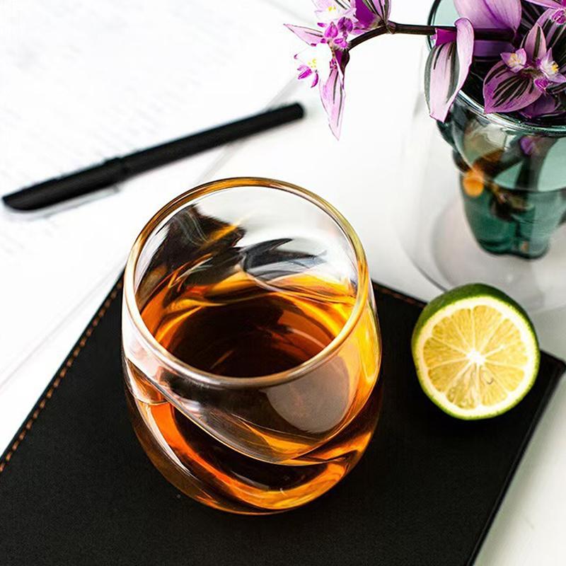 Creative Twisted Cocktail Glass Insulated Rotate Whiskey Glass Reusable Multipurpose Glassware Wine Glasses Sleek Curves