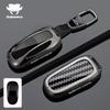 For Tesla Model 3 Y S Model X Zinc Alloy Carbon Fiber Car Key Protection Shell Cartoon Smart Remote Key Cover Car Accessories