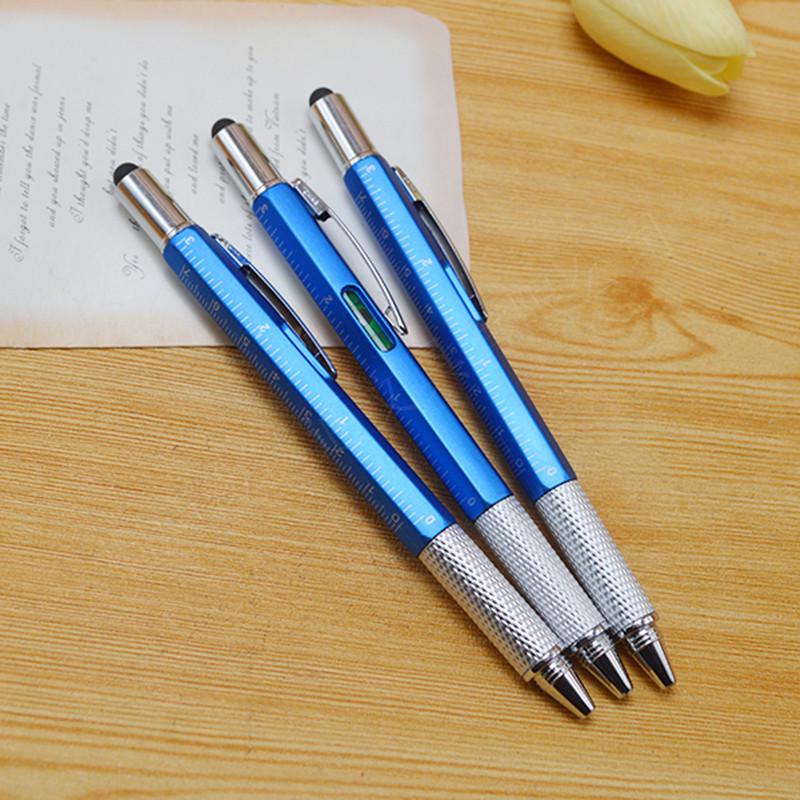 Compact 6-in-1 Multifunctional Tool Pen with Level & Touchscreen Stylus