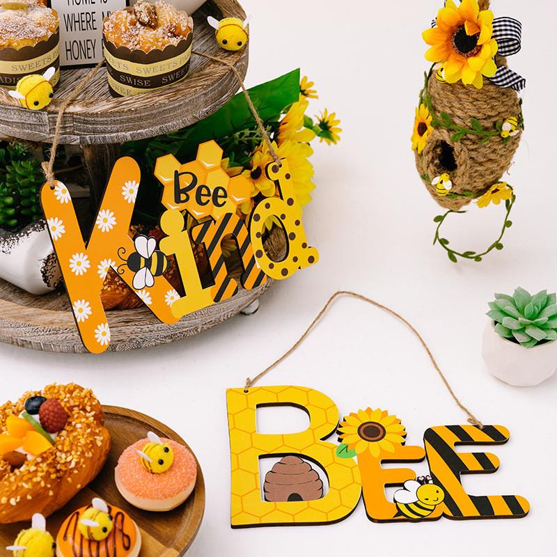 Bee Adorable Wooden Letter Sign Cheerful Yellow Bee Decor For Spring Summer Styling Home