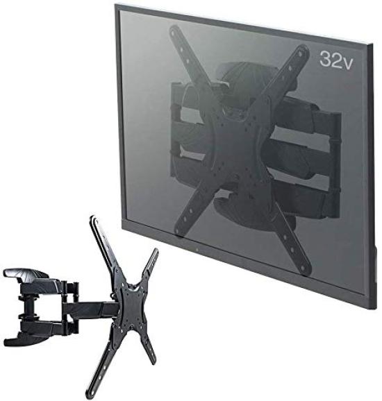 

TV Arm Compatible with Load Capacity Angle Adjustment E-Supply Wall-Mounted Bracket, Type, Thin, 27-55 Inches, 35kg, Durable, Display, Front/Right, чорний