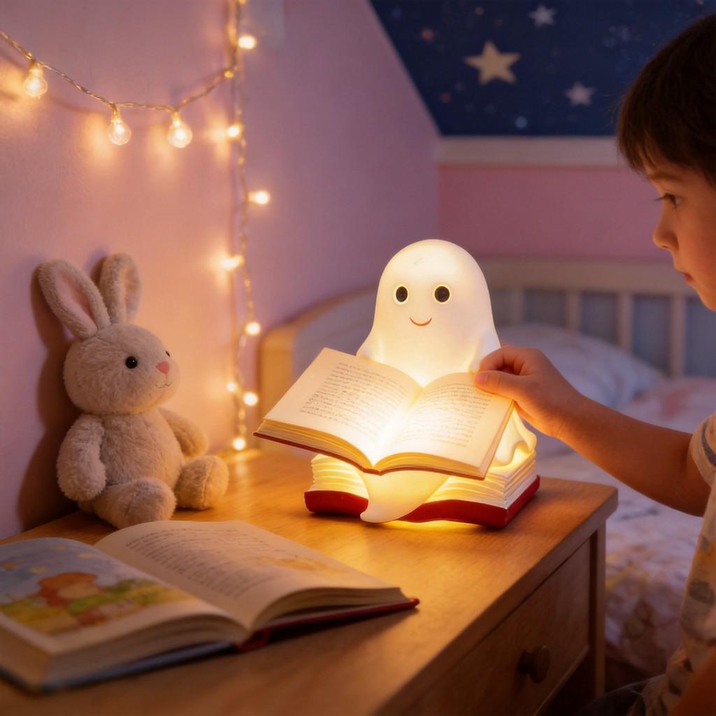 Ghost Reading Book Lamp Resin Decor For Halloween Parties And Gift Giving