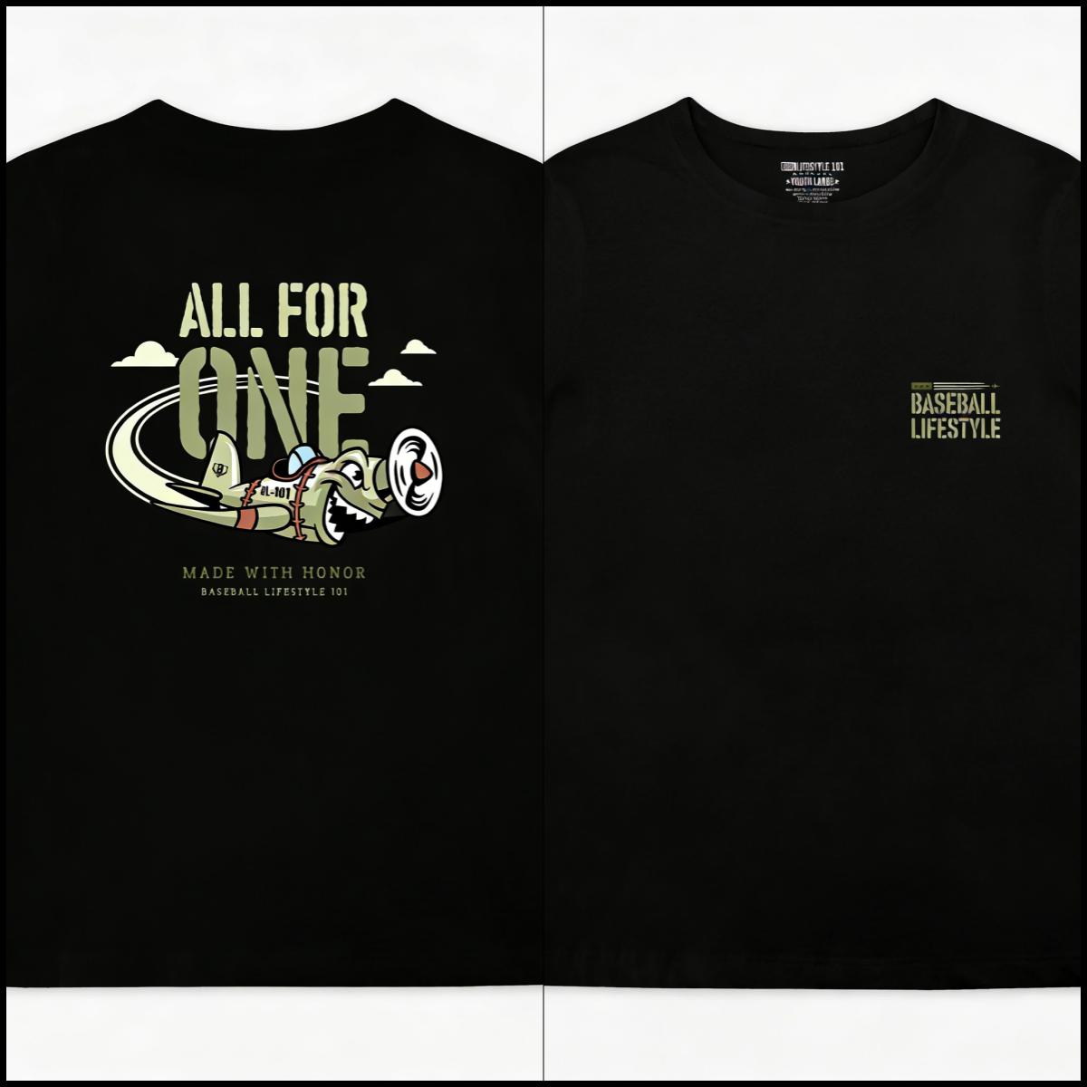 

All for One Youth Tee Heavy Metal Baseball Lifestyle 101 2026Summer Adult Unisexs Womens Fashion Cotton Tshirt Kids Tshirt S