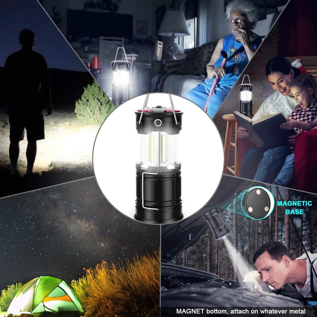 Camping Lantern Rechargeable Led Lanterns Hurricane Light With Flashlight and Magnet Base for Camping Hiking Emergency Outages
