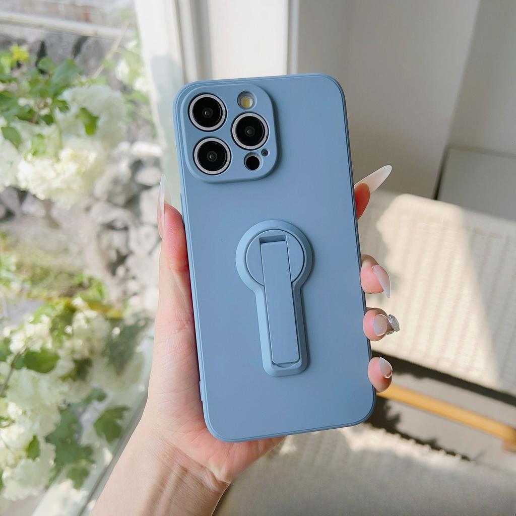 Applicable To IPhone 16 Straight Edge Liquid Mobile Phone Case Multi-function Rotating Bracket Apple 15PRO Anti-fall TPU