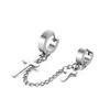 Titanium Steel Tassel Cross Dangle Earrings Women Ear Clip Korean Stud Earrings Men Ear Cuff