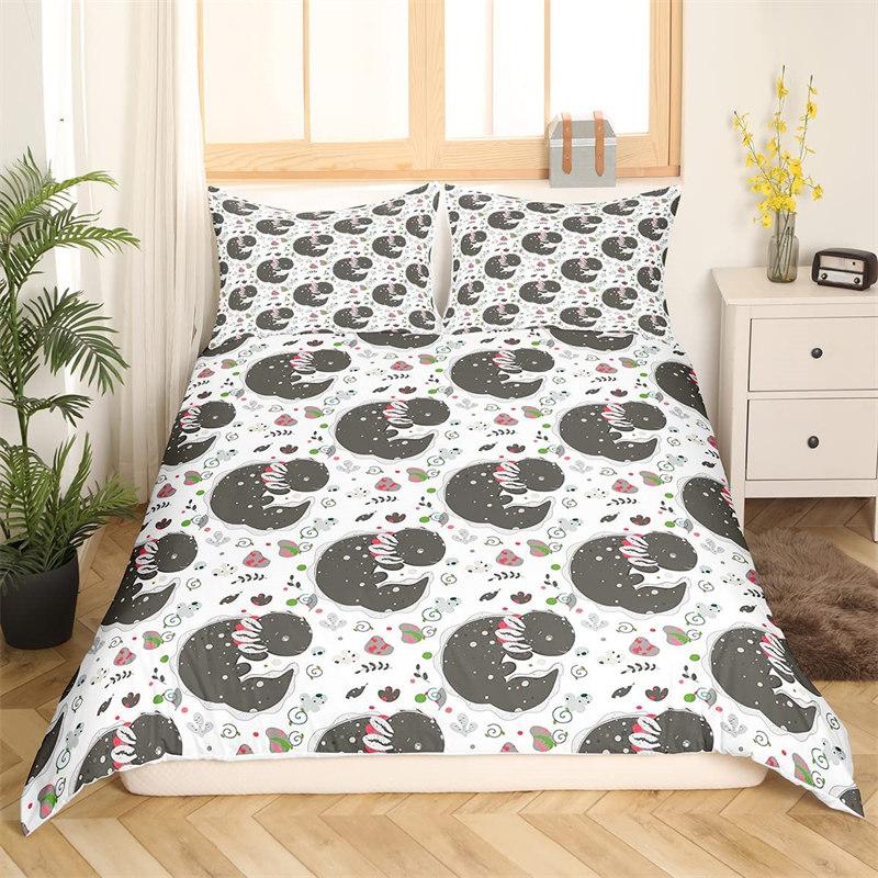 Kawaii Axolotl Bedding Set Queen For Girls Boys Teens Cute Cartoon Reptiles Animal Duvet Cover Galaxy Starry Sky Comforter Cover