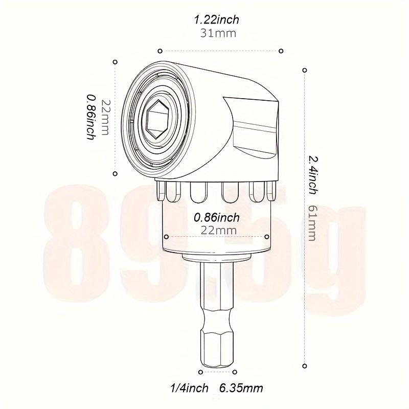 4pcs/Set, 1/4in 3/8in 1/2in Hex Shank Drill Nut Driver Bit Set + 105 Degree Right Angle Driver, Extension Screwdriver Drill Attachment