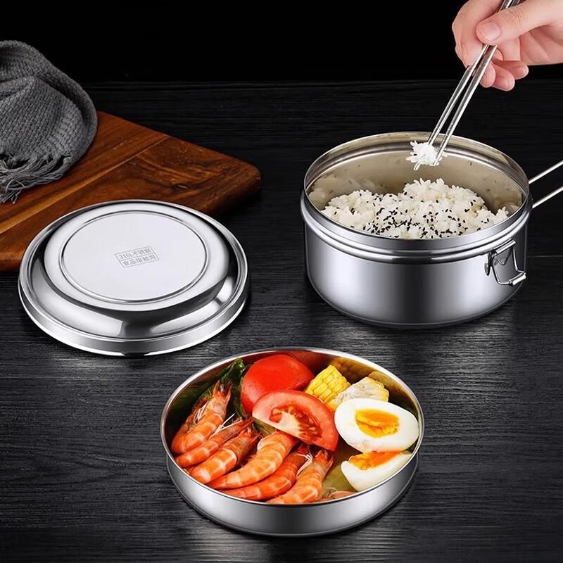 304 Food-Grade Stainless Steel Round Lunch Box