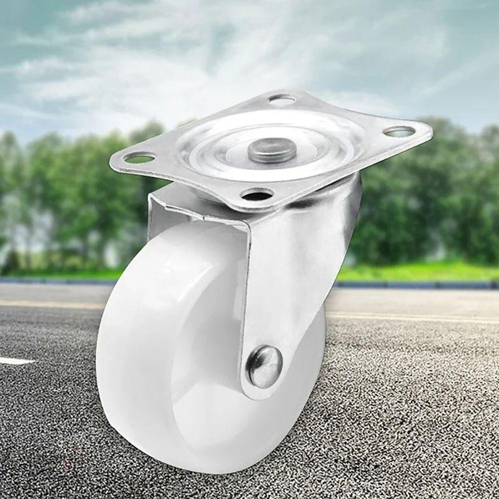 1/2/4Pcs White Nylon Rubber Caster Wheel Heavy Duty Swivel Casters New Furniture Roller