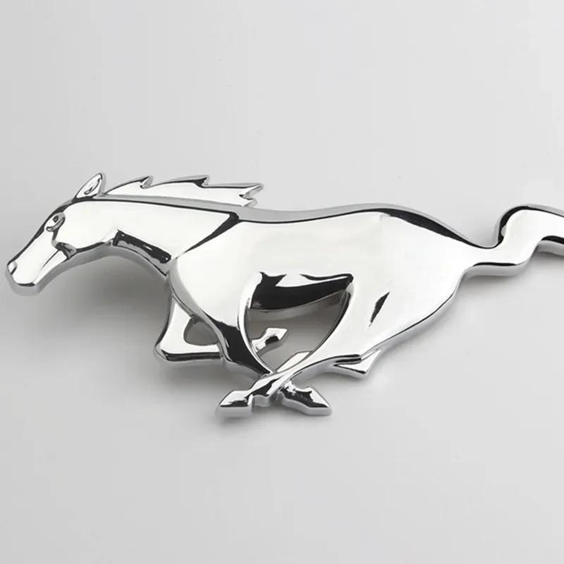 

Car Sticker 20x7.5CM Metal Car Front Grille Horse Badge Trunk Sticker for Ford Mustang 2.3T Shelby GT350 GT500 GT 2015-2017 Rear Sticker срібний
