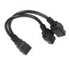 Dual IEC320 C19 To C20 Cord Female To Male Universal Y Splitter Power Cable for Desk Lamp LCD