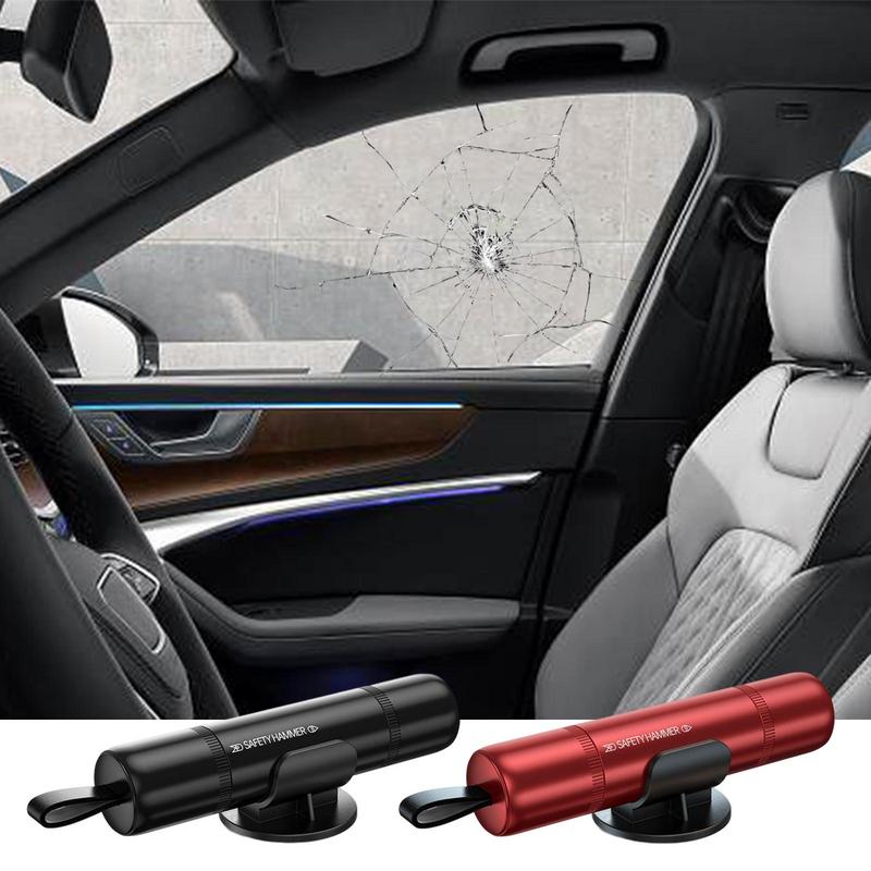 Car Safety Hammer With Seat Belt Cutter 2-in-1 Window Glass Breaker Compact Emergency Hammer For Auto Life-saving Rescue Tool