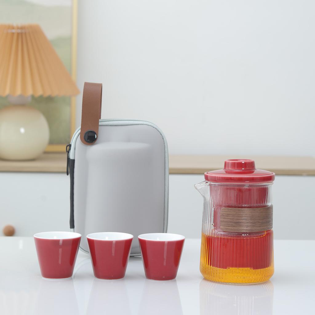 Ceramic Outdoor Camping Portable Travel Tea Set Business Company Bank Souvenir Gift Set
