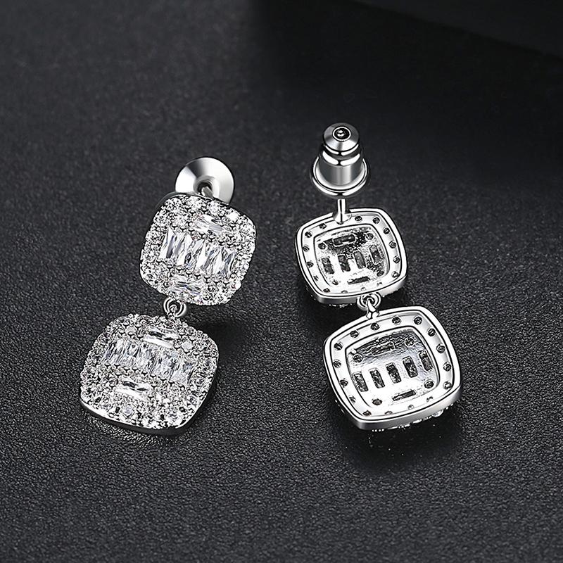 CMM Classic White Gold Color Cubic Zirconia Small Drop Earrings