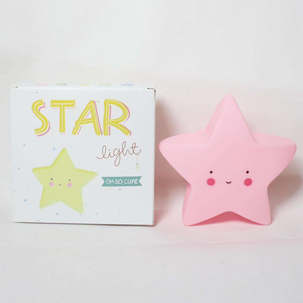 

LED Cute Cartoon Starry Series Table Lamp Energy Saving Night Light Home Decor Gift Pink stars (large size)#0