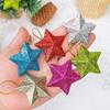 36/6 szt. Xmas Glitter Stars Ornaments Pentagram Wiszące zawieszki na choinkę Prezenty noworoczne Xmas Wedding Party Home Decoration