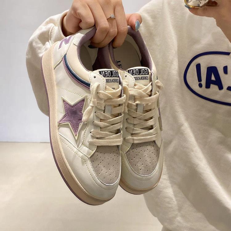 Skórzane sportowe casualowe dopasowanie kolorów gwiazd wewnętrzne zwiększenie wysokości małe białe buty platforma amerykański trening moralny stare małe brudne buty buty na deskorolkę