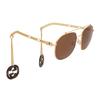 Gucci Chain Series Oval Sunglasses Unisex Sunglasses GG0727S-002