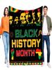 History Month Blanket Cozy Soft Fleece Throw For Celebration Inspirational Home Decor Gift For Friends And Family, Perfect
