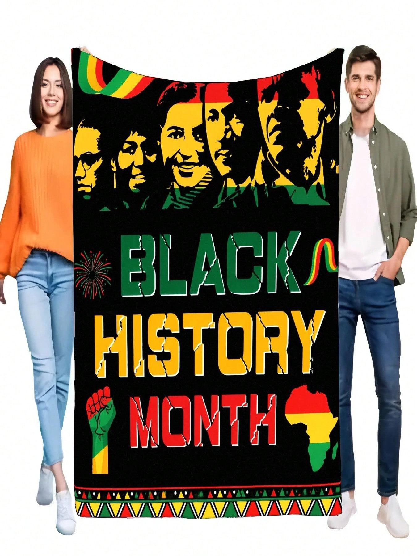 History Month Blanket Cozy Soft Fleece Throw For Celebration Inspirational Home Decor Gift For Friends And Family, Perfect 75X95CM