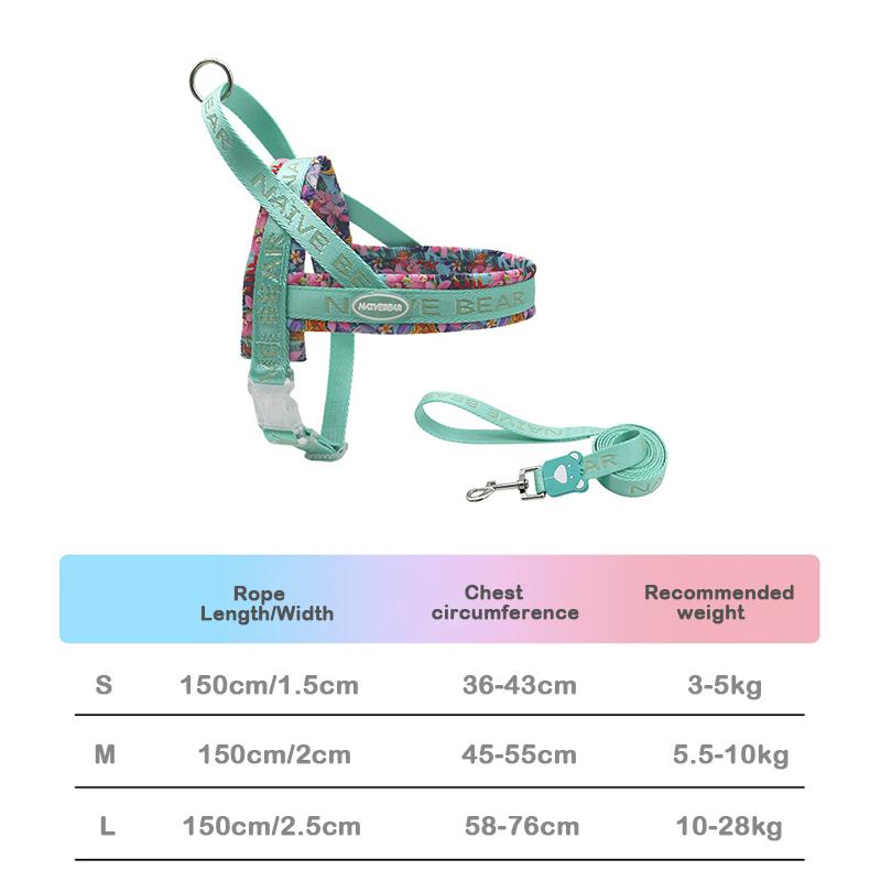 Saddle Design No Pull Dog Harness - Lightweight  Adjustable Leash for Small Medium Dogs Bichon Frise Corgi Walking