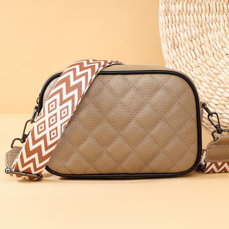 Leather Women'S Bag Trendy Fashion Shoulder Messenger Bag Diamond Square Bag