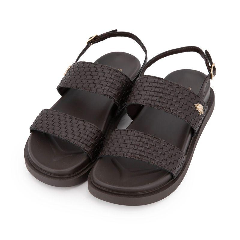 Sandales tissées à boucles dorées Femme US POLO