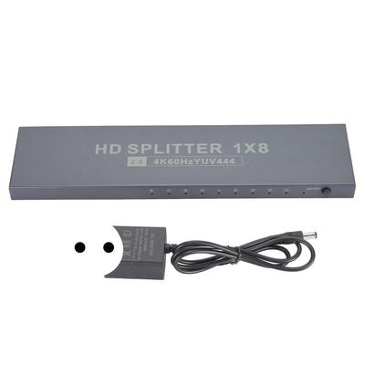 Divisor de Interface Multimídia HD 1 Entrada 8 Saídas Profissional 4K 60Hz Interface Multimídia HD 2.0