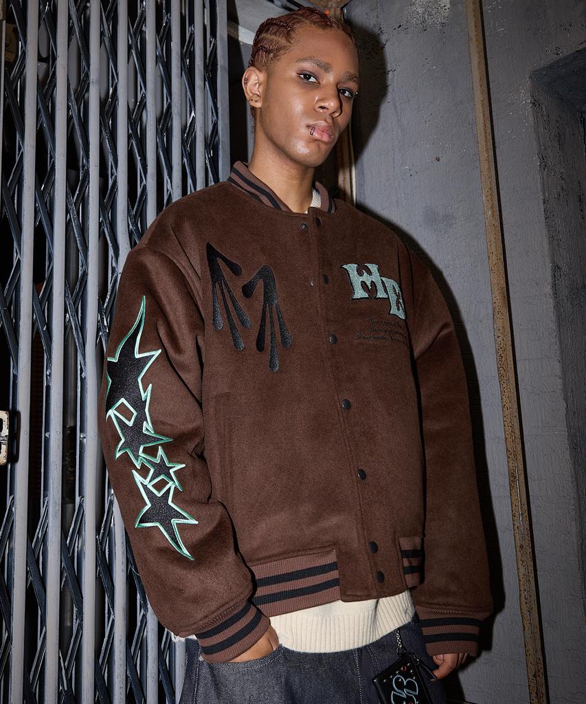 Hoodhood Stay Cool Varsity Jacket Brown