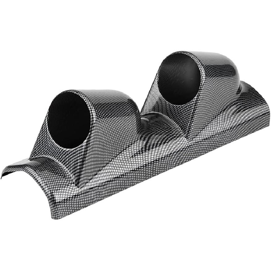 Carbon Fiber Universal Meter Gauge Pillar Mount Pod Holder Bracket Gauge Holder, for Auto Truck Boat Motorcycle (2 Hole)