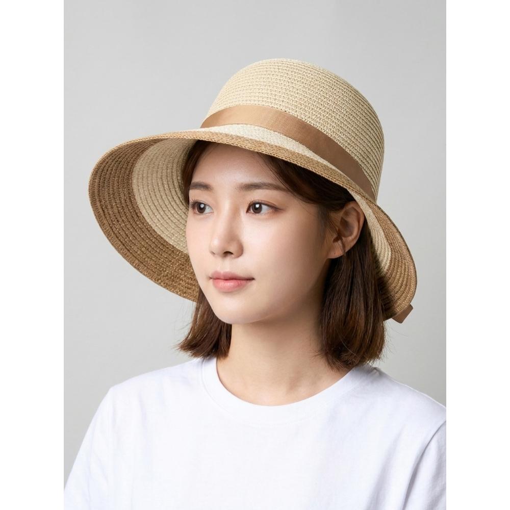 Daiso Color Matching Ribbon Straw Hat