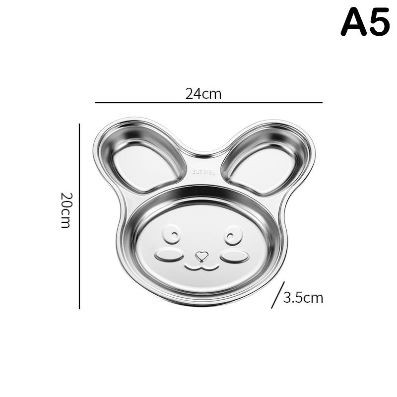 Stainless Steel Plate For Children,Canteen Divided Plate,3Grid,5Grid Dinner Plates,Dinnerware Set, Dinner Tableware