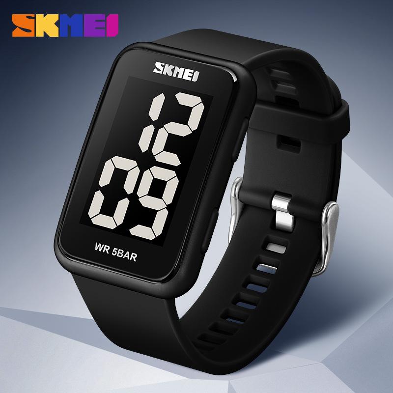 Moment US Square LED Digital Electronic Watch Student Waterproof Outdoor Sports Electronic Watch