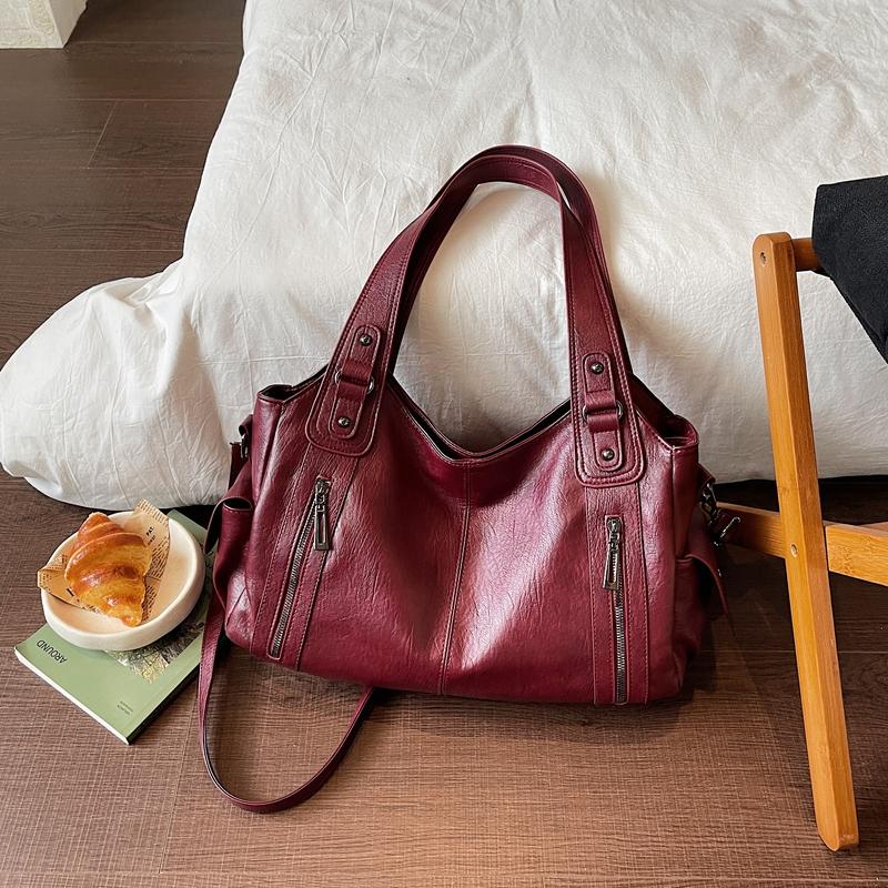 Women's PU Tote Bag Large Capacity Crossbody Bag Shoulder Bag