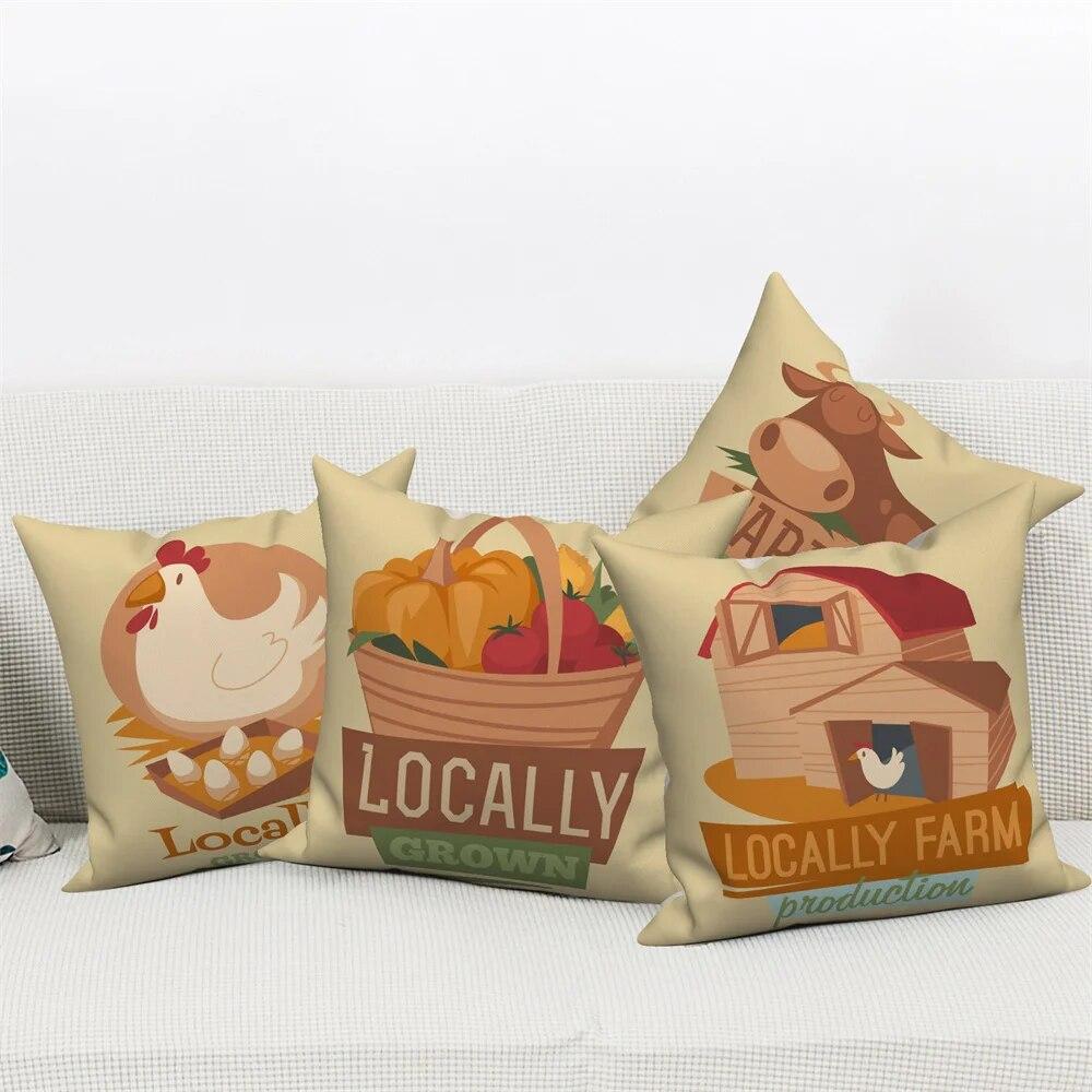 Throw Pillow Sofa Home Decor Decorative  Cover Local Farm Cushion