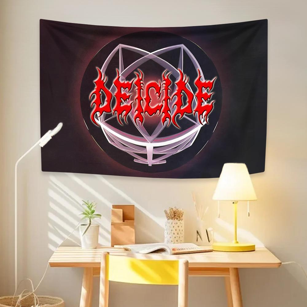 Rock Music Death Metal Band Tapestry Deicides Printed Bedroom Or Home Decor Aesthetics Wall Hanging Covering Cloth Dorm Backdrop