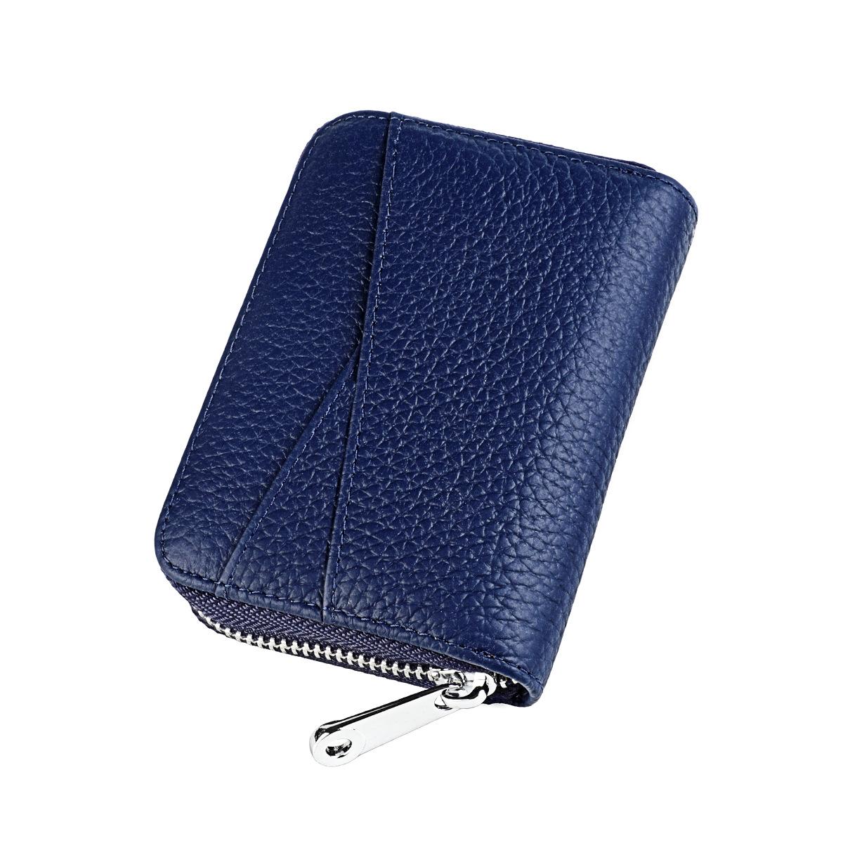 Cartera Minimalista De Cuero Genuino Con Cremallera Para Mujer — фото 7