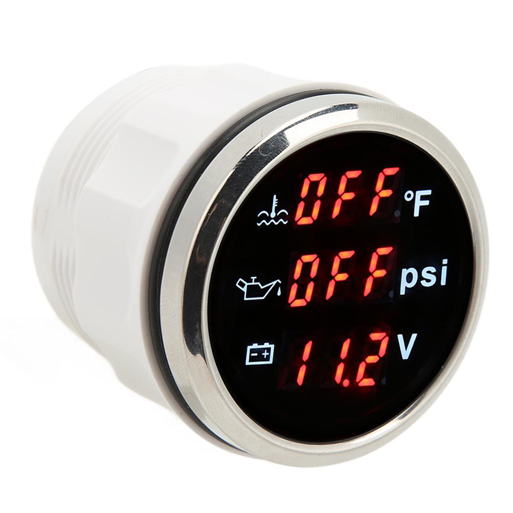 52mm 3 In 1 Digital Water Temperature Gauge DC 9 To 32V Accurate for RV Yacht Boat Ship Car Motorcyc