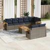 VidaXL Garden Lounge Set with Cushions 9 Pcs, Patio Sofas, Furniture Set, Outdoor Terrace Furniture, Grey 3226999