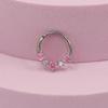 Kristall-Nasen-Clicker Handgefertigt Silberfarben Septum-Ring Edelstahl Piercing-Accessoire für Ohr und Knorpel
