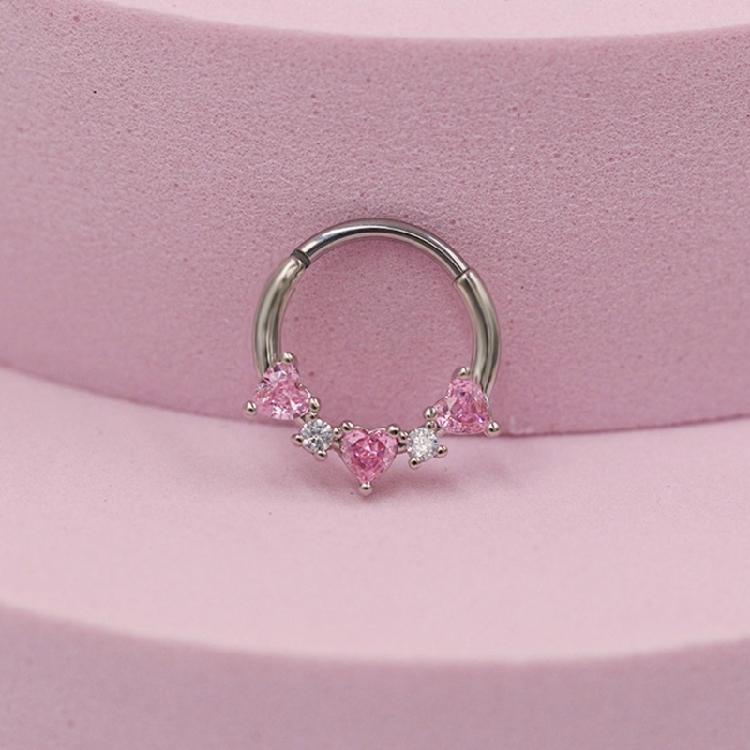 Kristall-Nasen-Clicker Handgefertigt Silberfarben Septum-Ring Edelstahl Piercing-Accessoire für Ohr und Knorpel