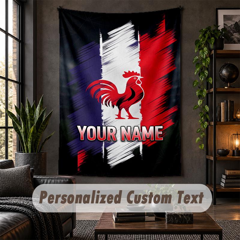 Wall Tapestry France national football team Print Custom Name Text Wall Hanging Home Decor