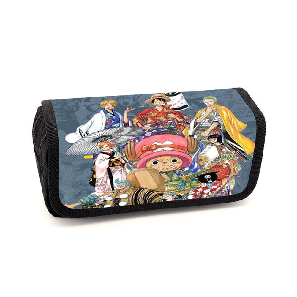 One Piece Anime Flip Pencil Case Large Capacity Multi Layer Durable Unisex Stationery Storage For Kids Boys And Girls Ages 6-10