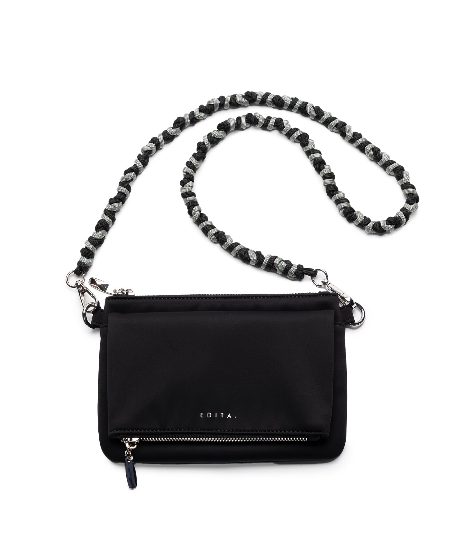 

Edita Mini Shoulder Multiple Black Bag, Small, Sacoche, Women s, Crossbody, Lightweight, Travel, Flap, Pockets, Clutch, 2-Way, edt-180,