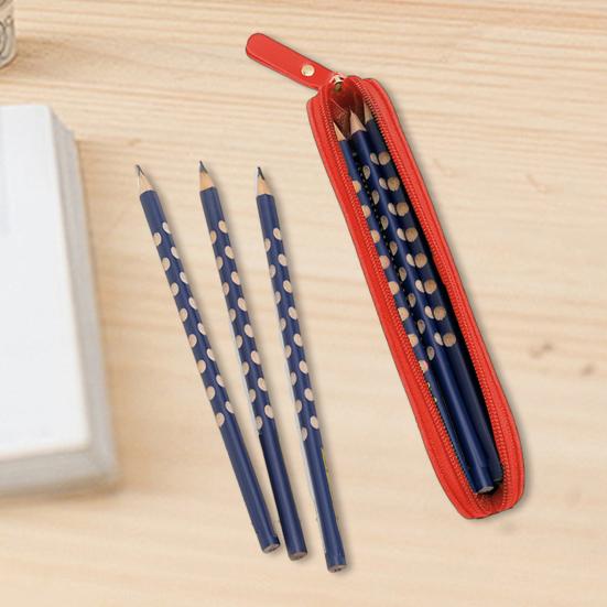 Stationery Bag Multi-Functional Design Slim Pencil Case Organizer Imitation Leather Compact Portable Pen Storage Pouch