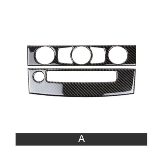 For BMW E60 5 Series 2004-2010 Carbon Fiber Center Console Air Conditional CD Trim Stickers Tuning Car Interior Accessories