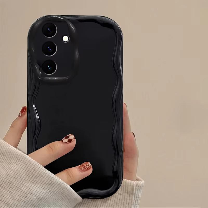 Klare Weiche Wellen Handyhülle für Samsung A55 A54 A53 5G A52 A15 A14 A13 A35 A34 A24 A23 A22 A05 S24 S23 S22 Ultra S21 S20 FE Abdeckung